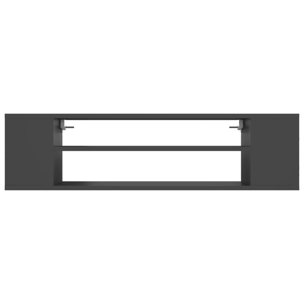 Mobile Porta TV Pensile Grigio 100x30x26,5 cm Legno Multistrato