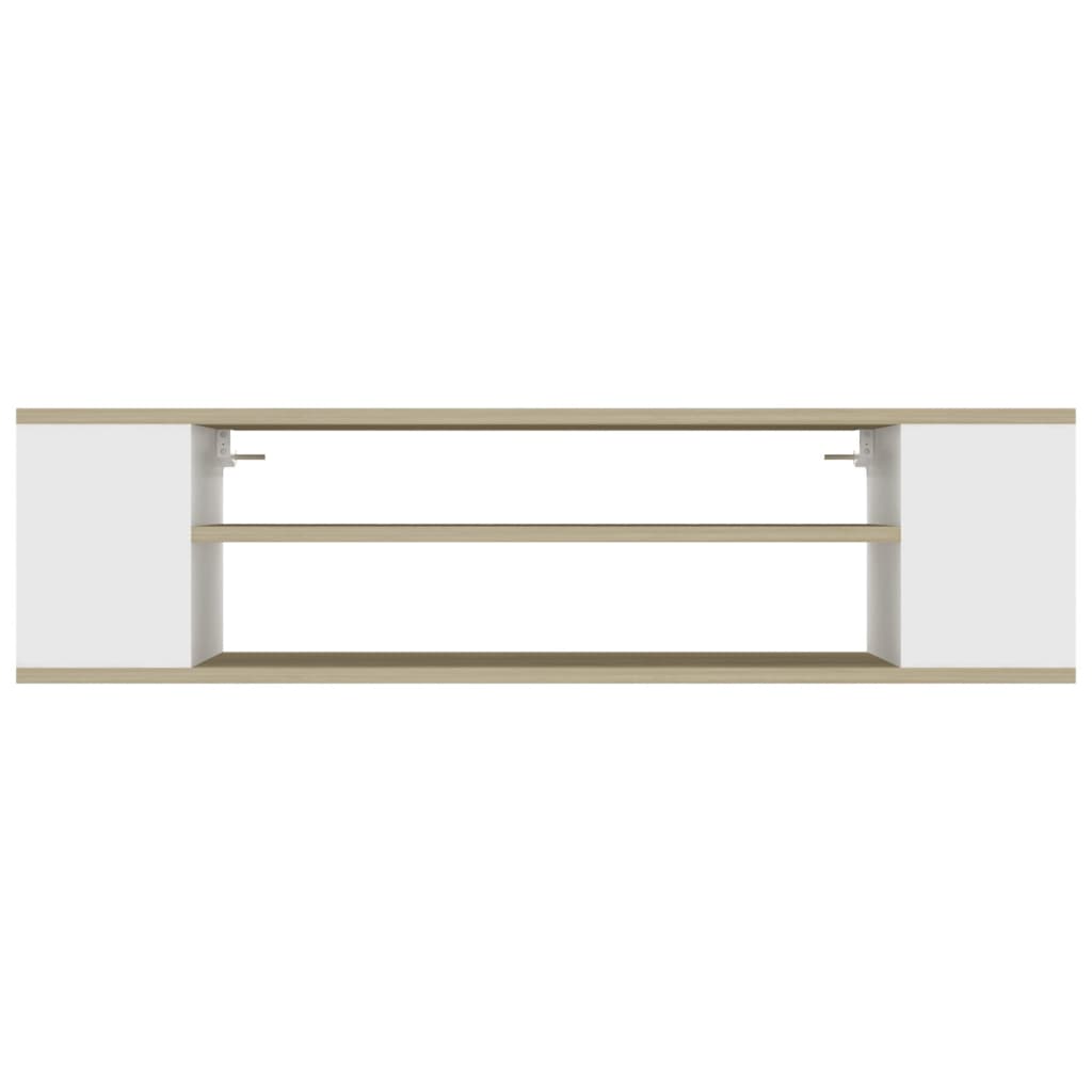 Mobile TV Pensile Bianco Rovere Sonoma 100x30x26,5 Multistrato