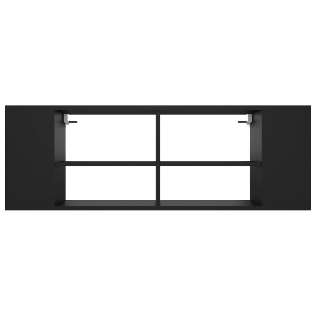 Mobile TV da Parete Nero 102x35x35 cm in Legno Multistrato