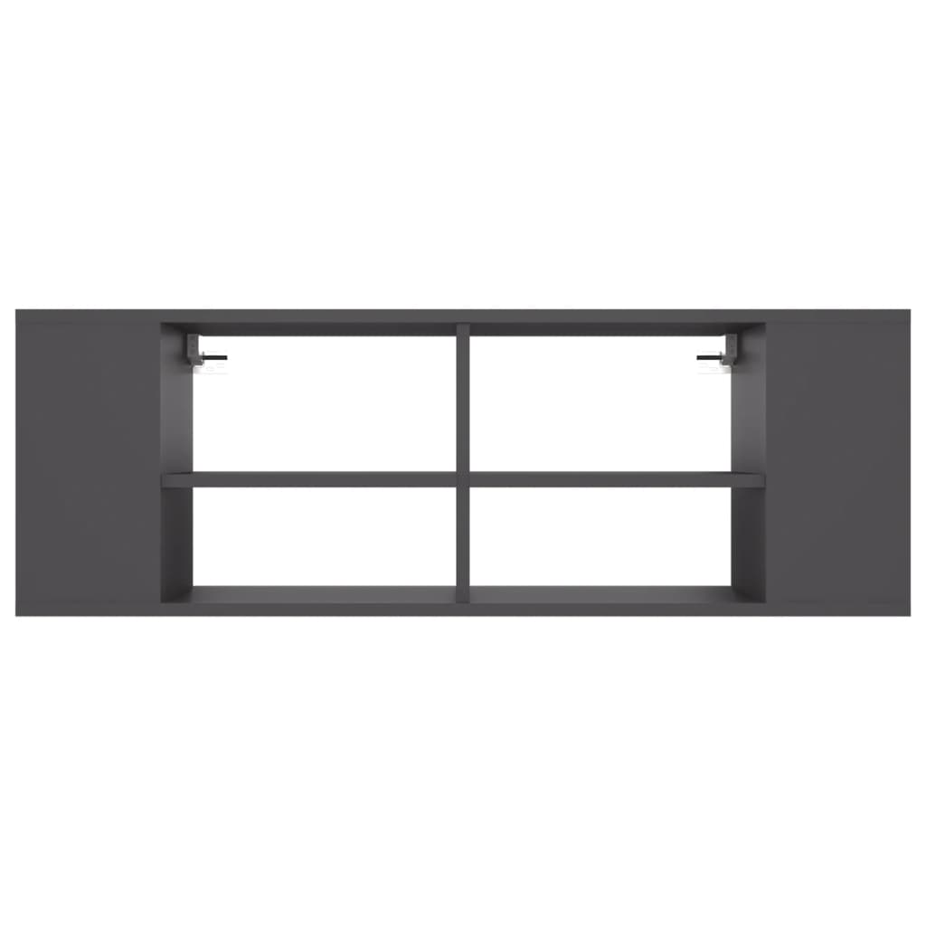 Mobile TV da Parete Grigio 102x35x35 cm in Legno Multistrato