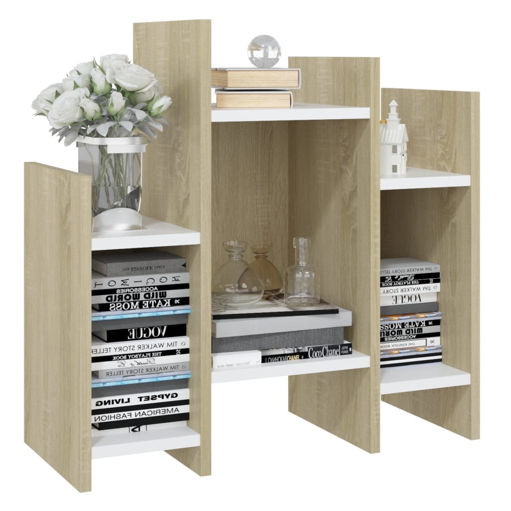 Credenza Rovere Sonoma e Bianco 60x26x60 cm Legno Multistrato