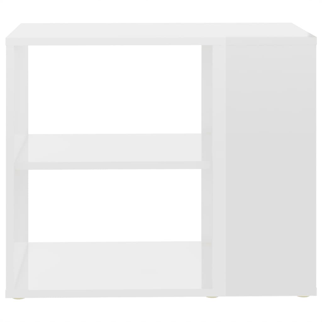 Credenza Bianco Lucido 60x30x50 cm in Legno Multistrato