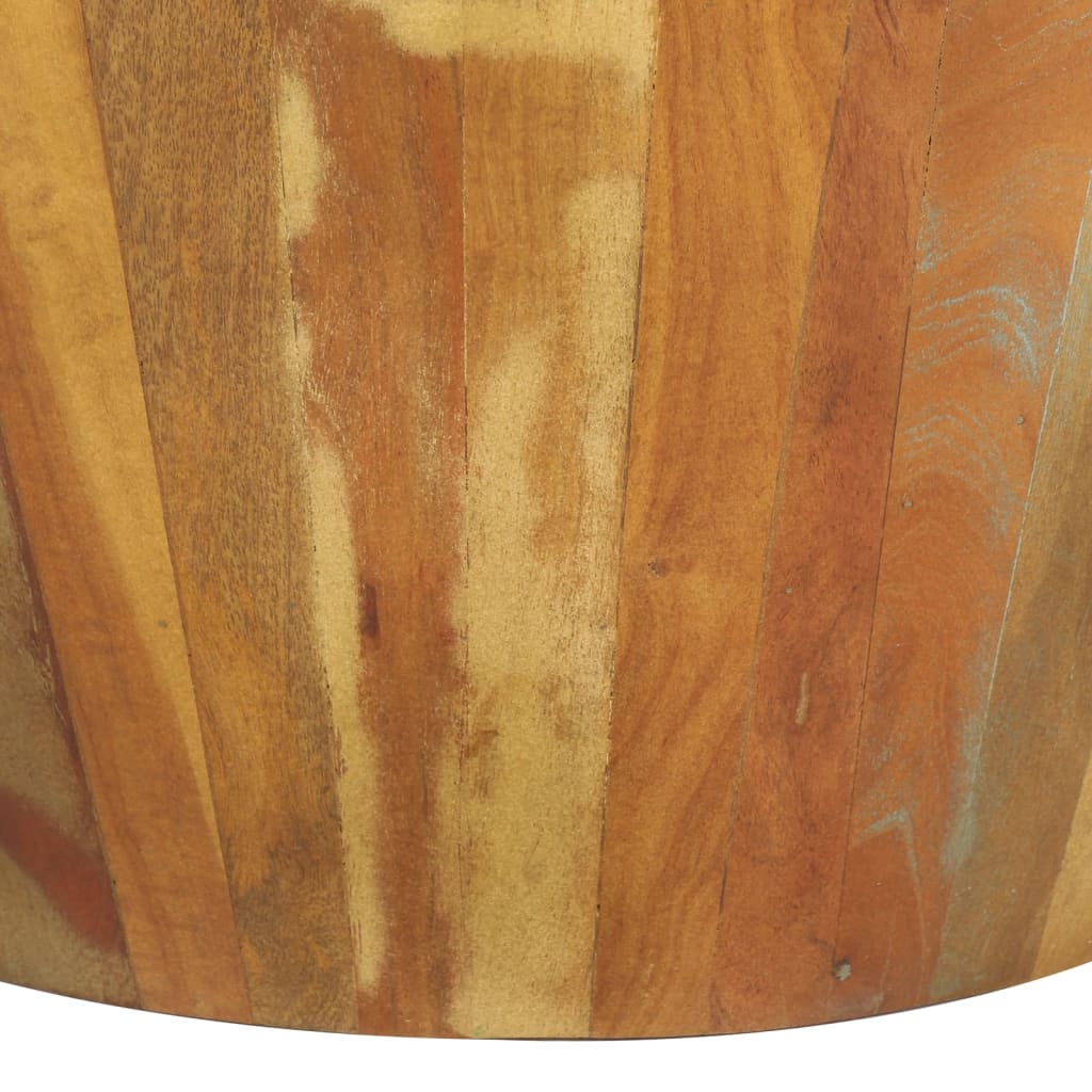 Tavolino da Salotto Ø65x31 cm in Legno Massello di Recupero