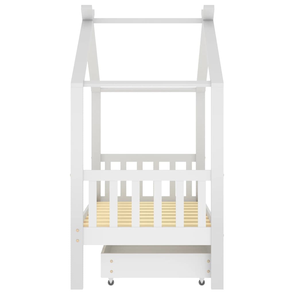 Giroletto per Bambini con Cassetto Bianco Legno Pino 80x160 cm