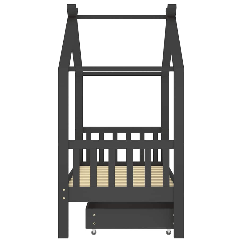 Giroletto per Bambini con Cassetto in Legno di Pino 80x160cm