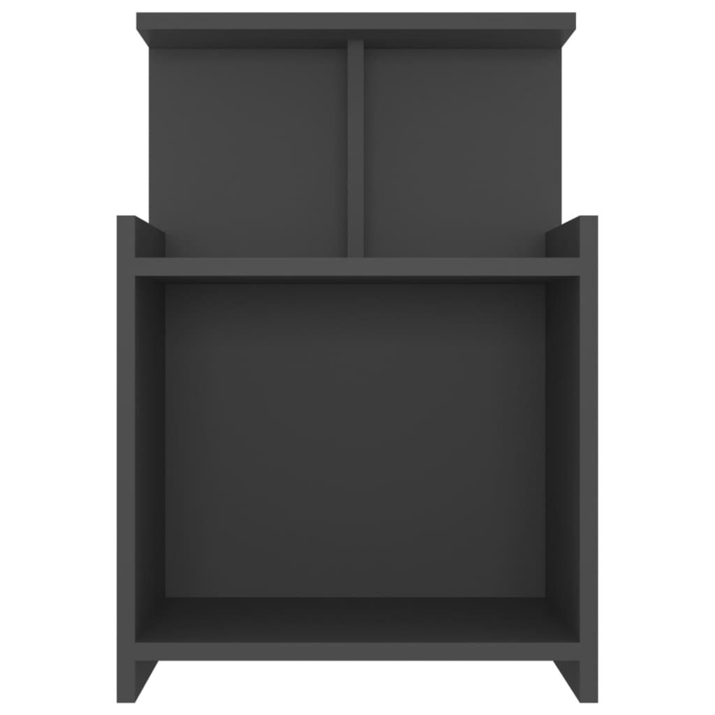 Comodini 2 pz Grigi 40x35x60 cm in Legno Multistrato