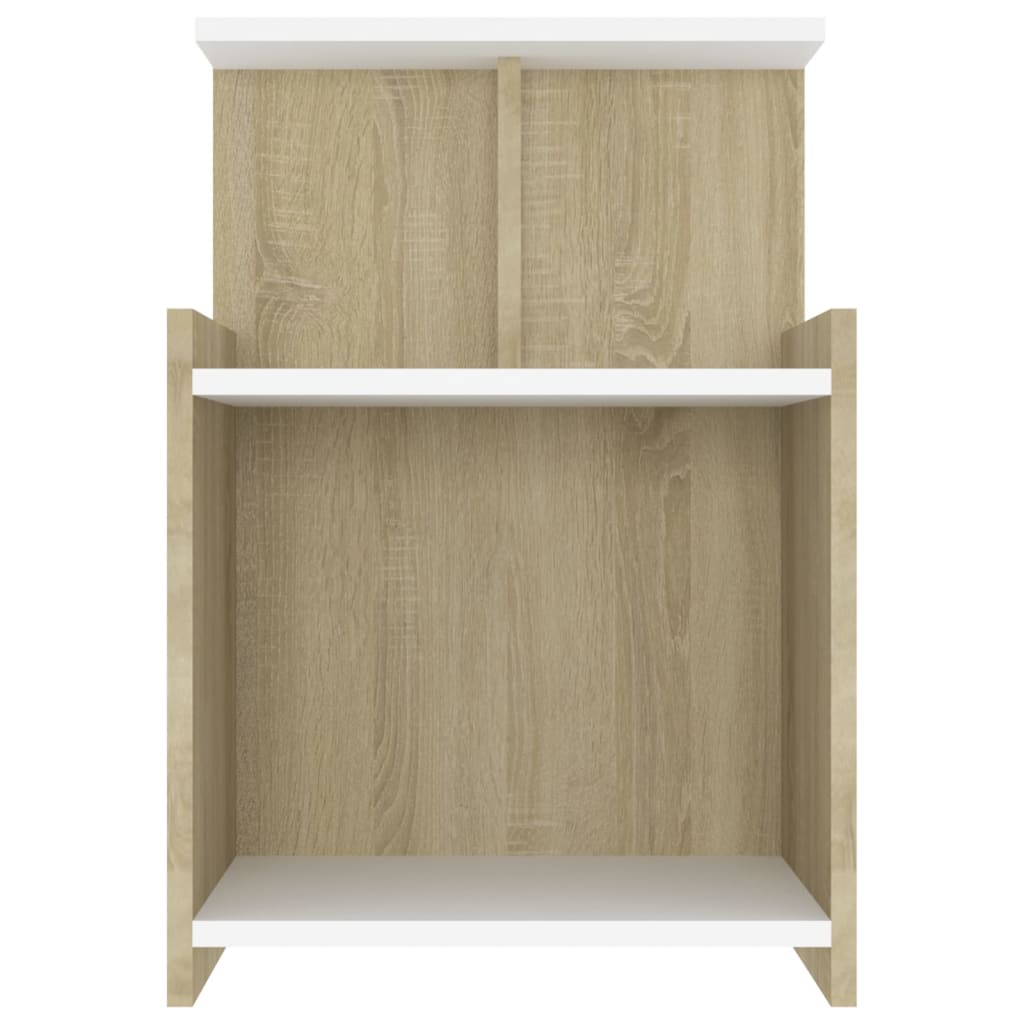 Comodini 2pz Bianco Rovere Sonoma 40x35x60 cm Legno Multistrato