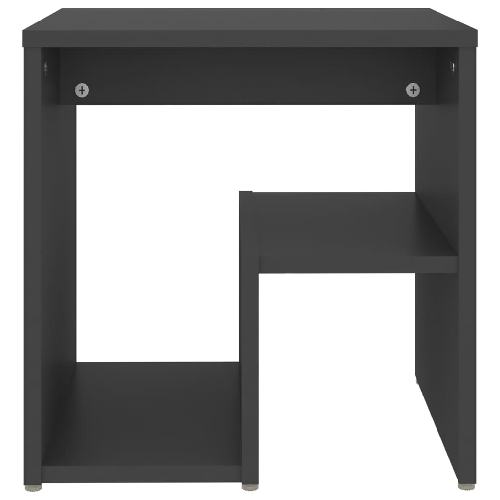 Comodini 2 pz Grigi 40x30x40 cm in Legno Multistrato