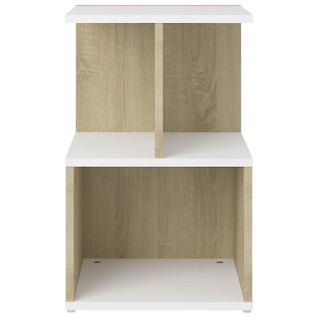 Comodini 2pz Bianco Rovere Sonoma 35x35x55cm Legno Multistrato