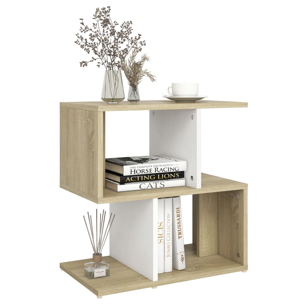 Comodini 2pz Bianco Rovere Sonoma 50x30x51,5 Legno Multistrato