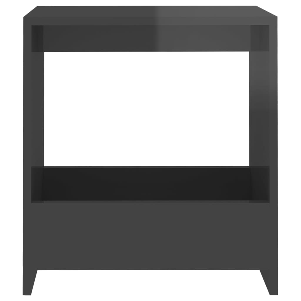 Tavolino Grigio Lucido 50x26x50 cm in Legno Multistrato