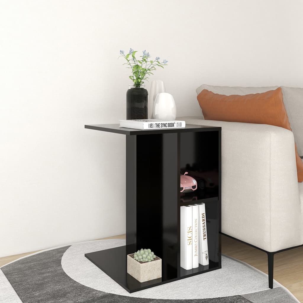 Tavolino Nero 60x40x45 cm in Legno Multistrato