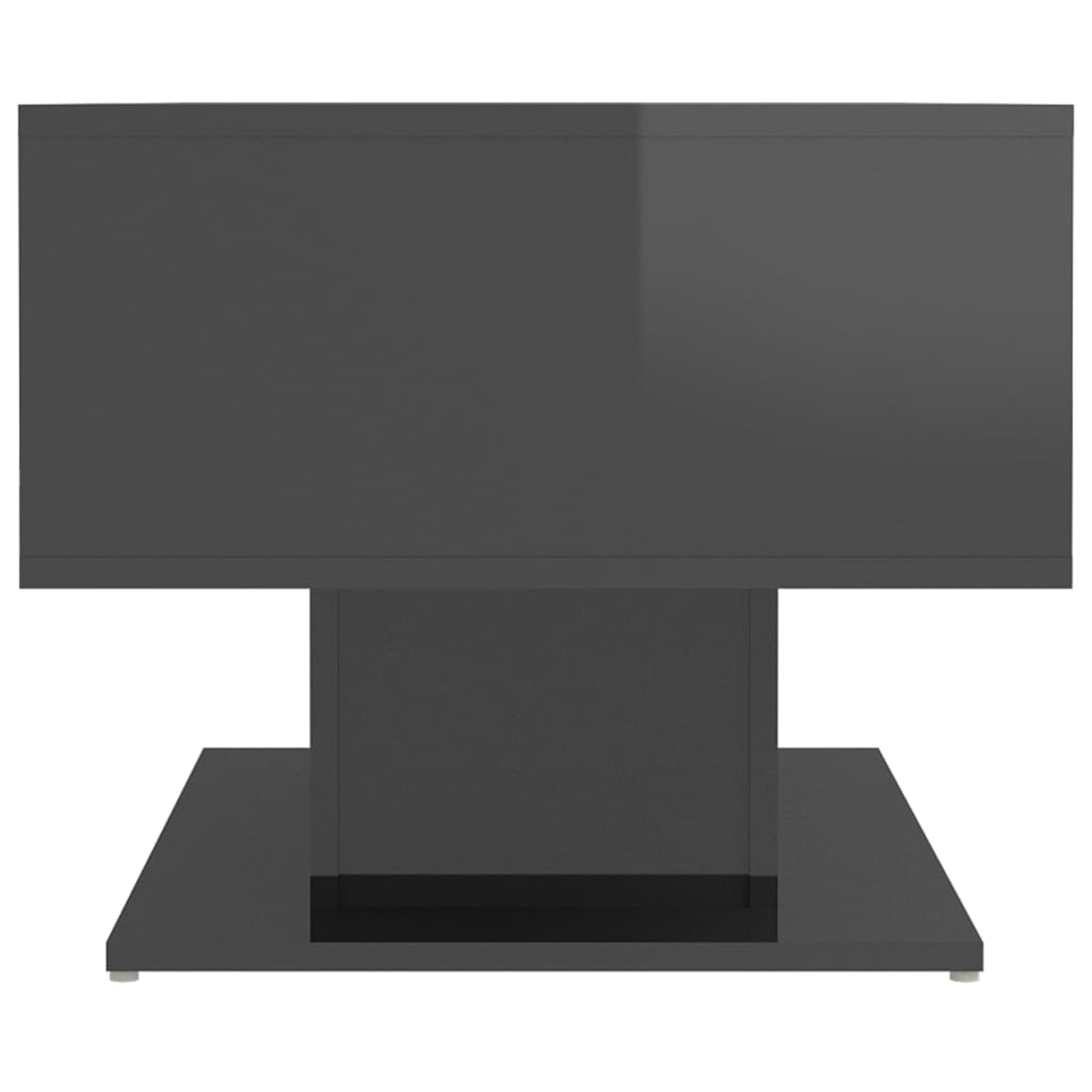 Tavolino Salotto Grigio Lucido 103,5x50x44,5 Legno Multistrato