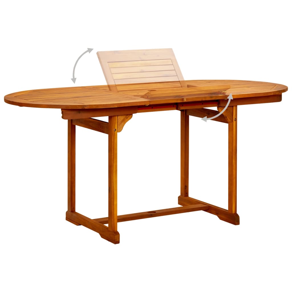 Set Mobili da Pranzo per Giardino 7 pz Legno Massello di Acacia 120-170 cm