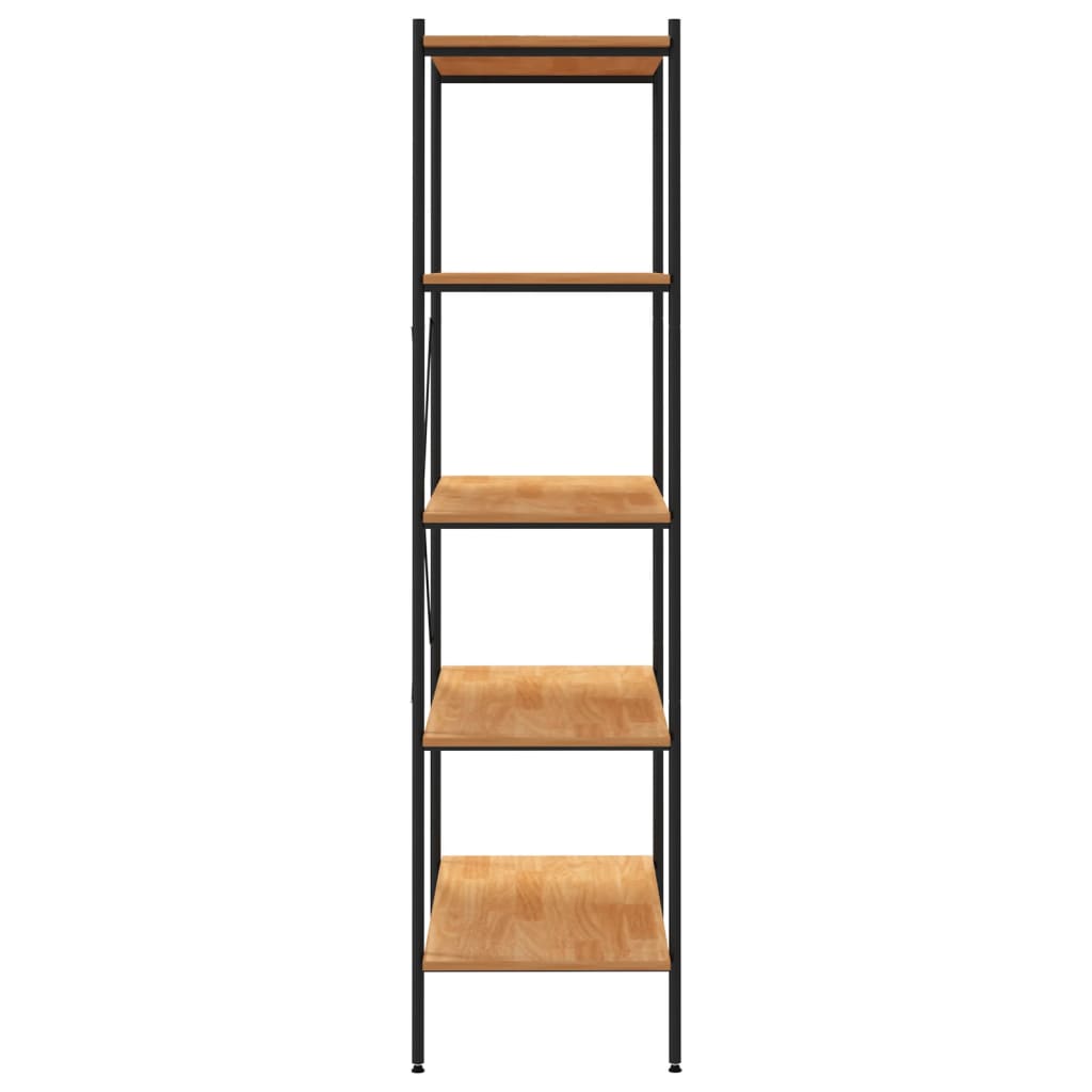 Scaffale con 5 Mensole Nero e Rovere 80x40x163 cm
