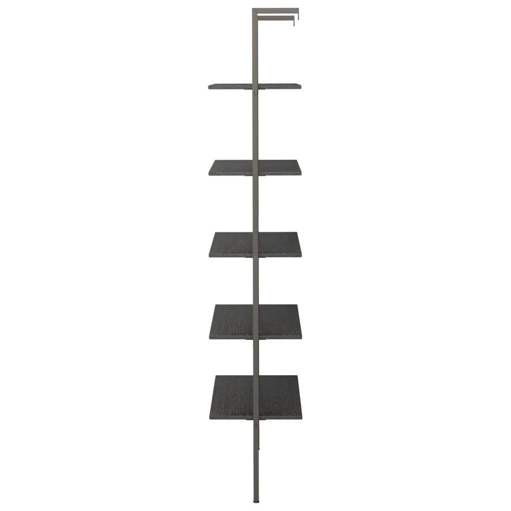 Scaffale Pendente a 5 Livelli Nero 64x35x185 cm