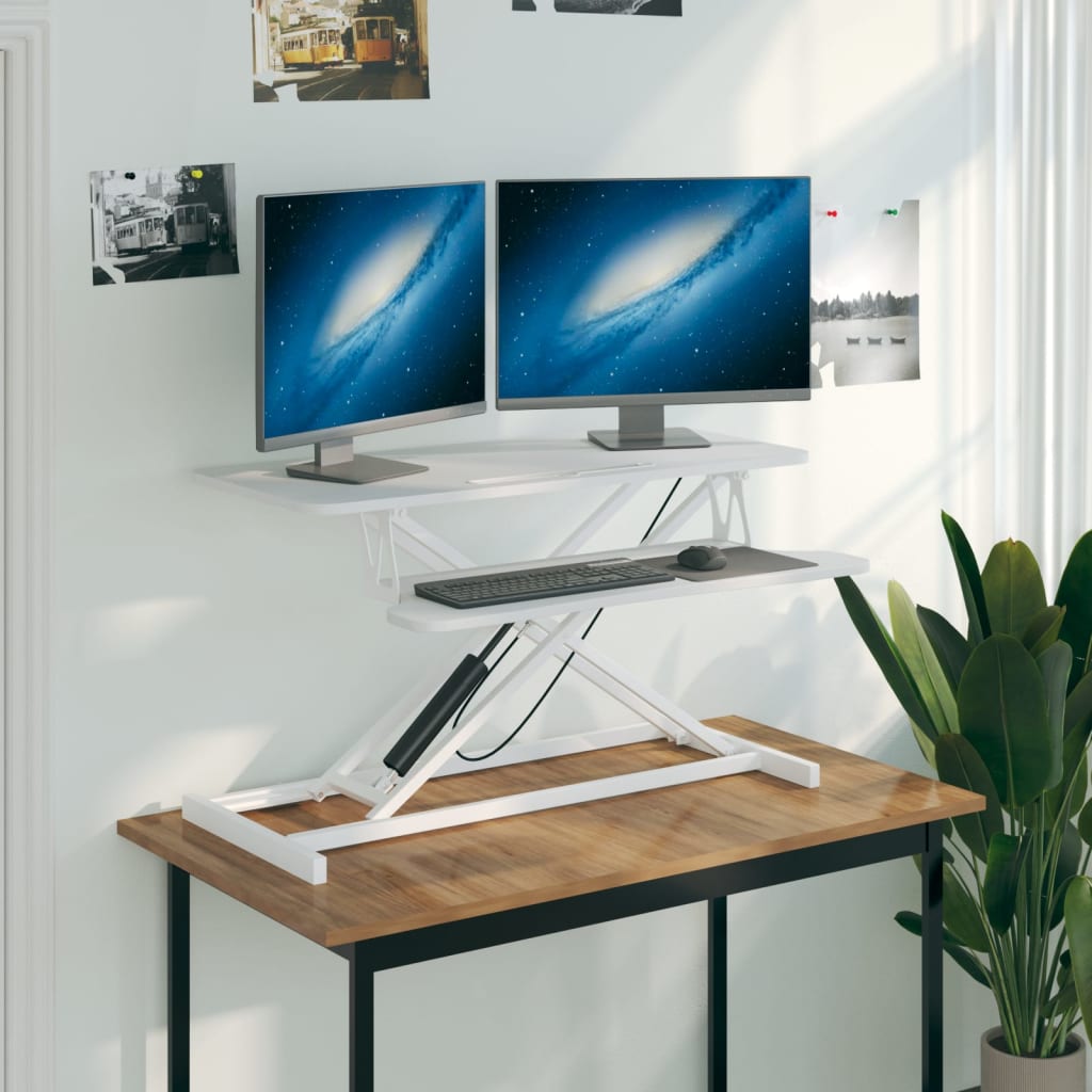 Banco da Lavoro Regolabile 90x40x(13-50) cm in Acciaio e Legno