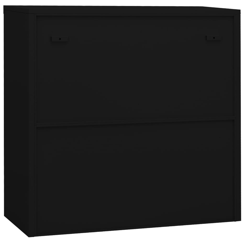 Armadio per Ufficio Nero 90x40x90 cm in Acciaio