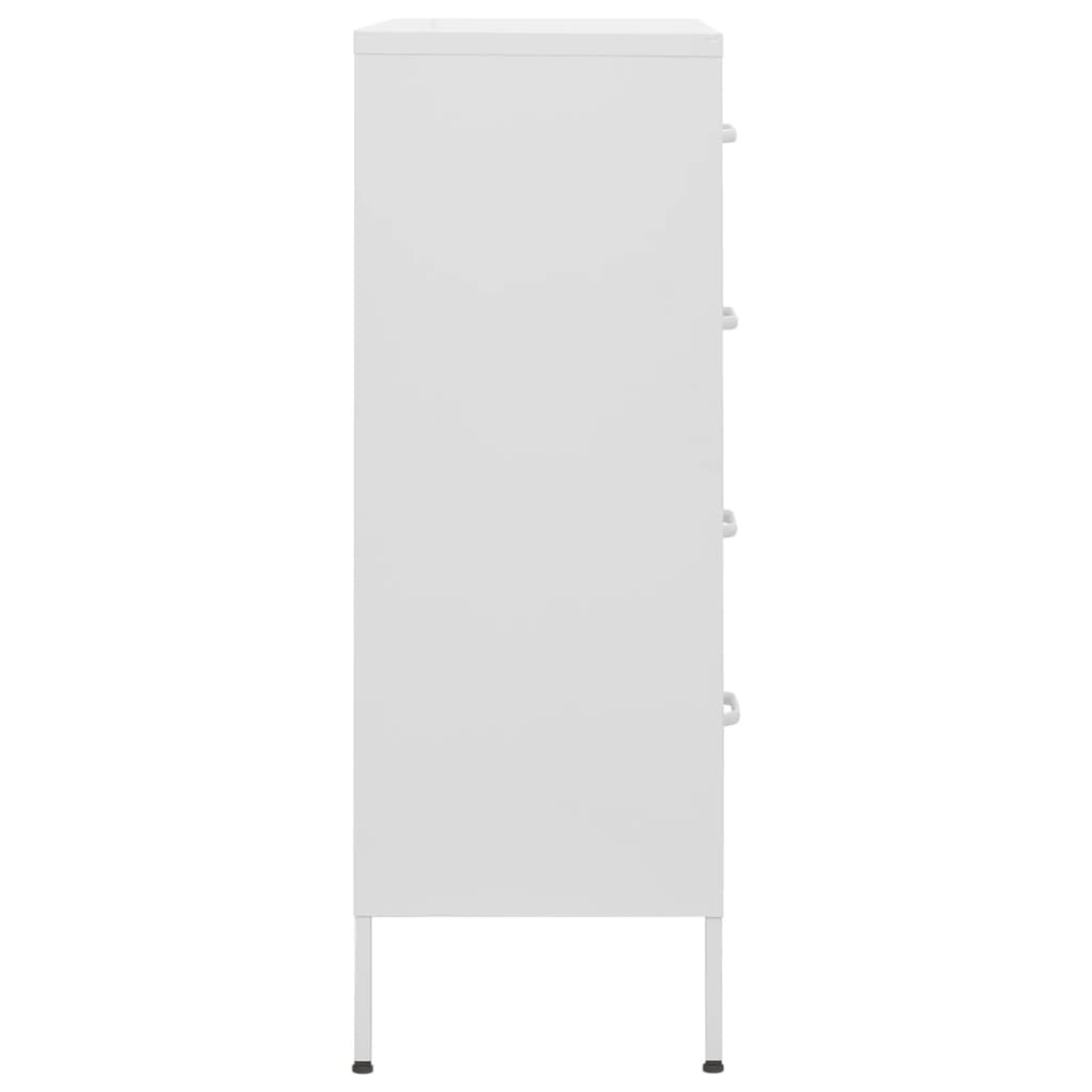 Cassettiera Bianca 80x35x101,5 cm in Acciaio