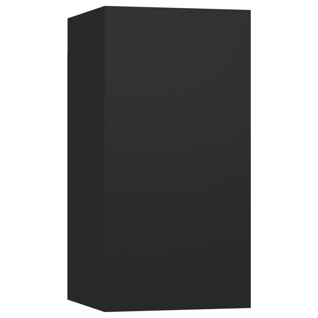 Mobili Porta TV 7 pz Neri 30,5x30x60 cm in Legno Multistrato