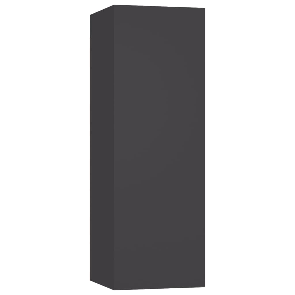 Mobili Porta TV 4 pz Grigi 30,5x30x90 cm in Legno Multistrato