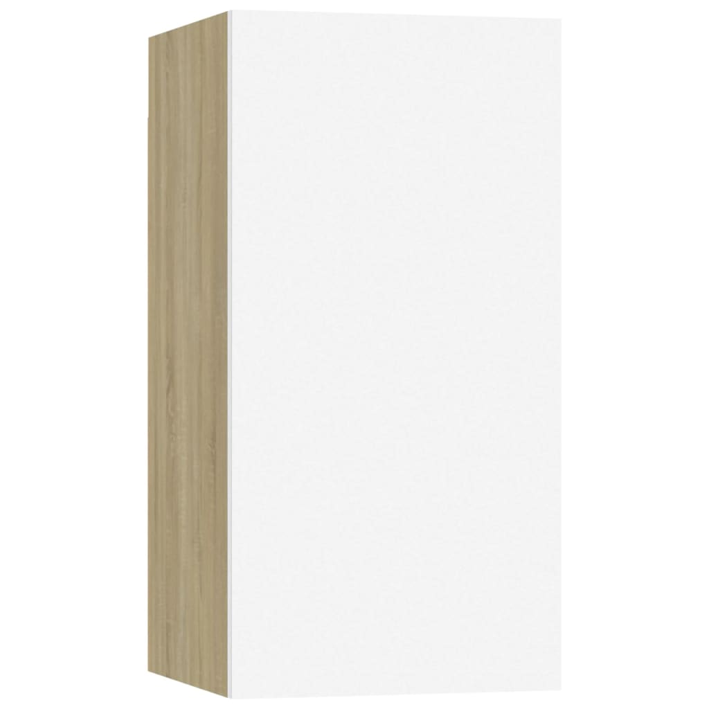 Mobili TV 7 pz Bianco e Rovere Sonoma 30,5x30x60 cm Multistrato