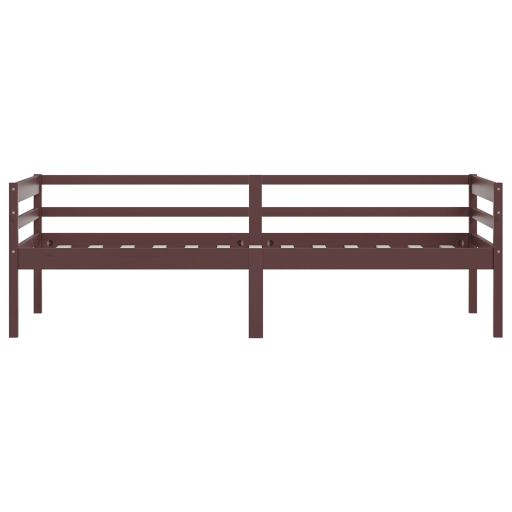 Giroletto senza Materasso Marrone Scuro 90x200 cm Legno Pino