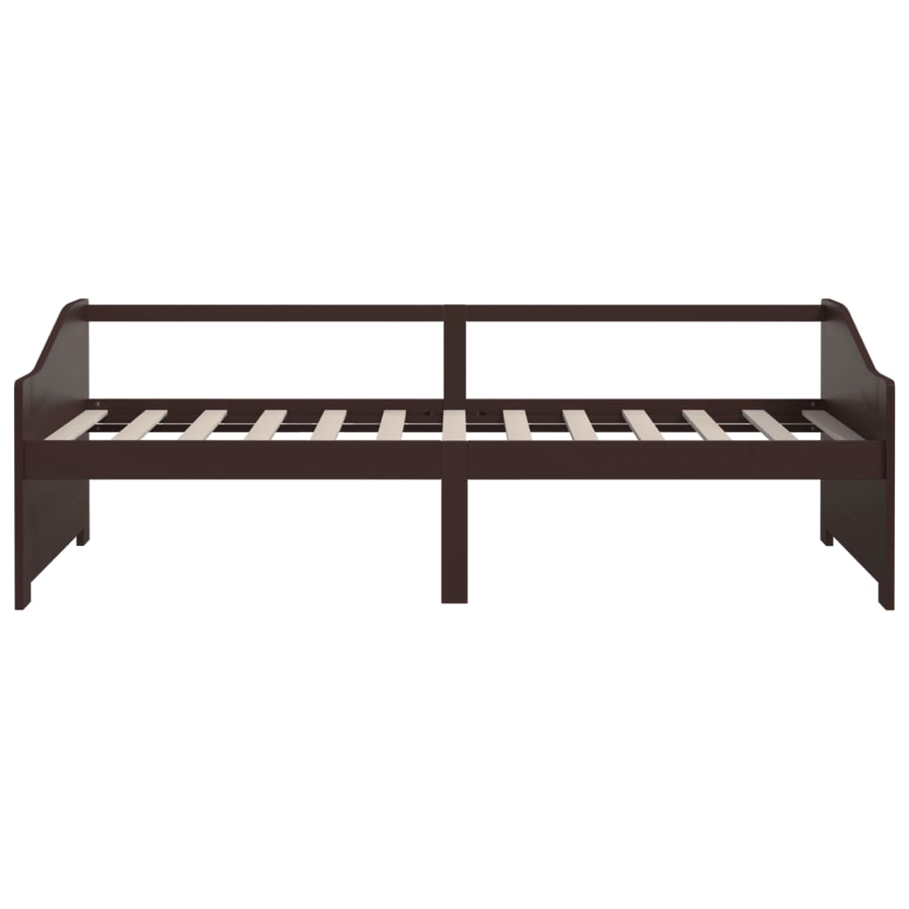 Divano Letto a 3 Posti Marrone Scuro Massello di Pino 90x200cm