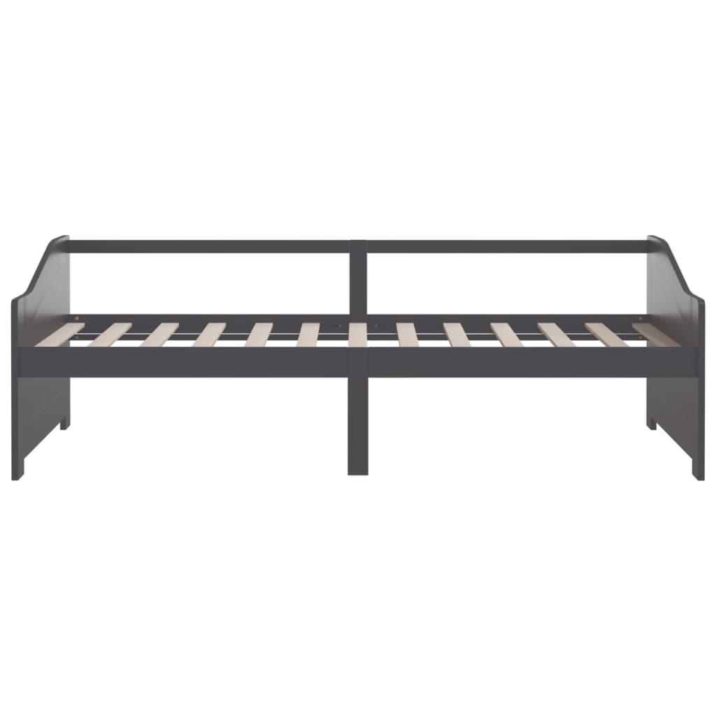 Divano Letto a 3 Posti Grigio Legno Massello di Pino 90x200cm