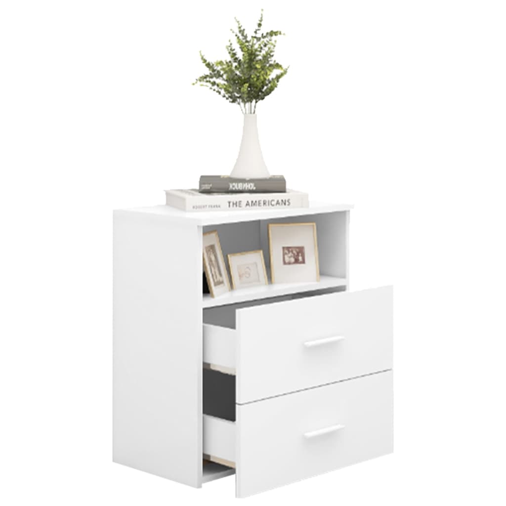 Comodini 2pz Bianchi 50x32x60 cm