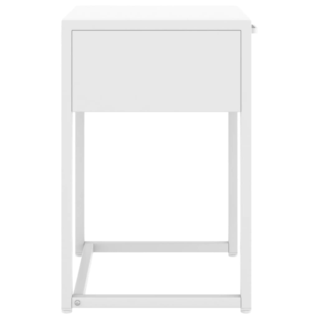 Comodino Bianco 38x35x54 cm in Acciaio