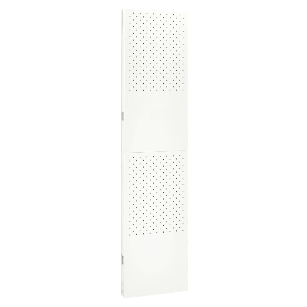Paravento a 3 Pannelli Bianco 120x180 cm in Acciaio