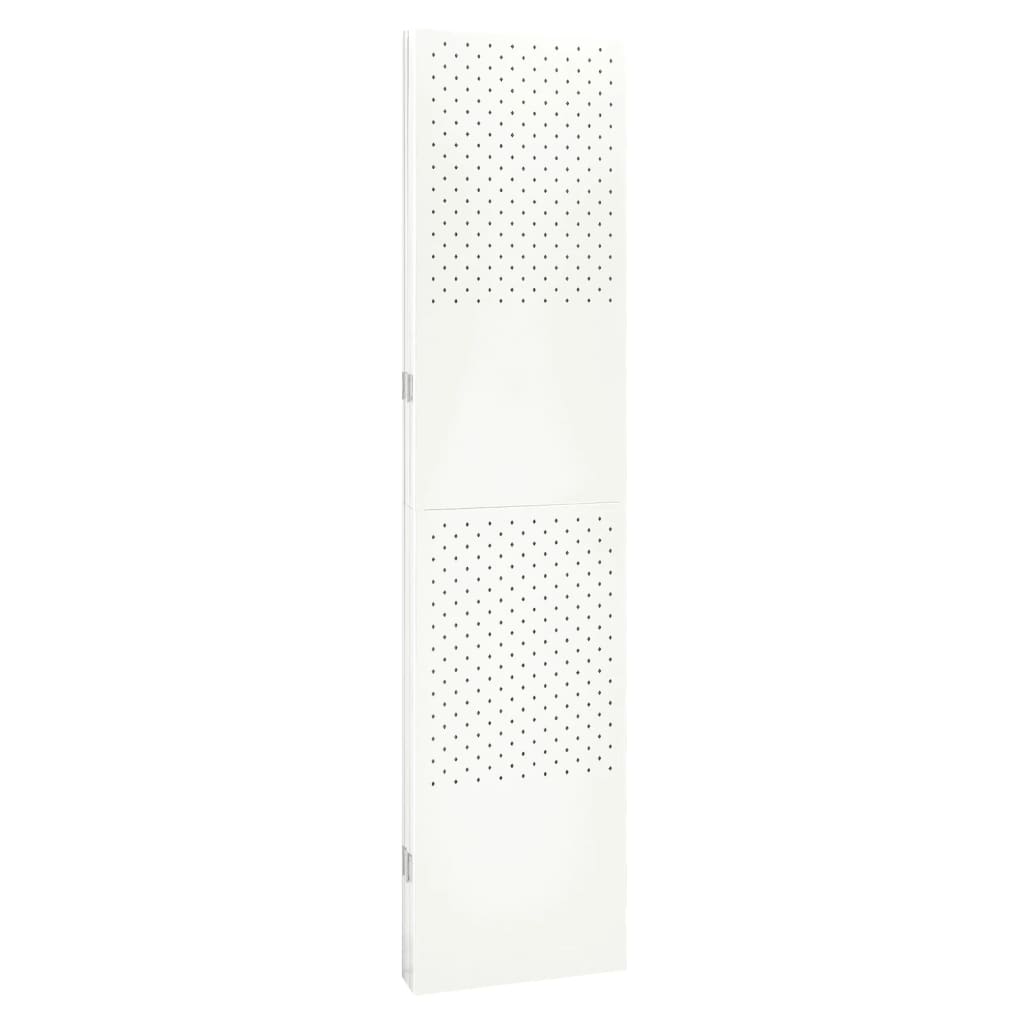 Paravento a 4 Pannelli Bianco 160x180 cm in Acciaio