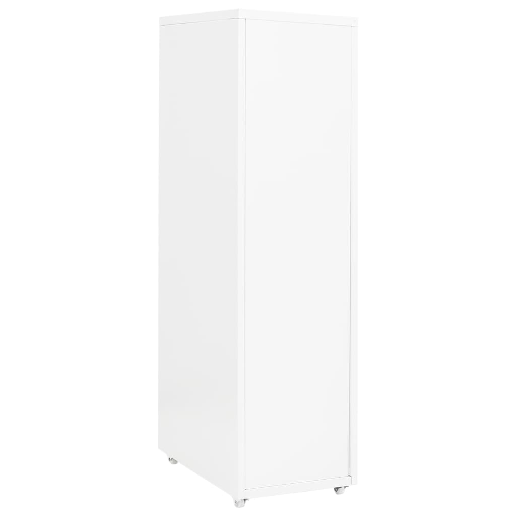 Schedario Mobile Bianco 28x41x109 cm in Metallo