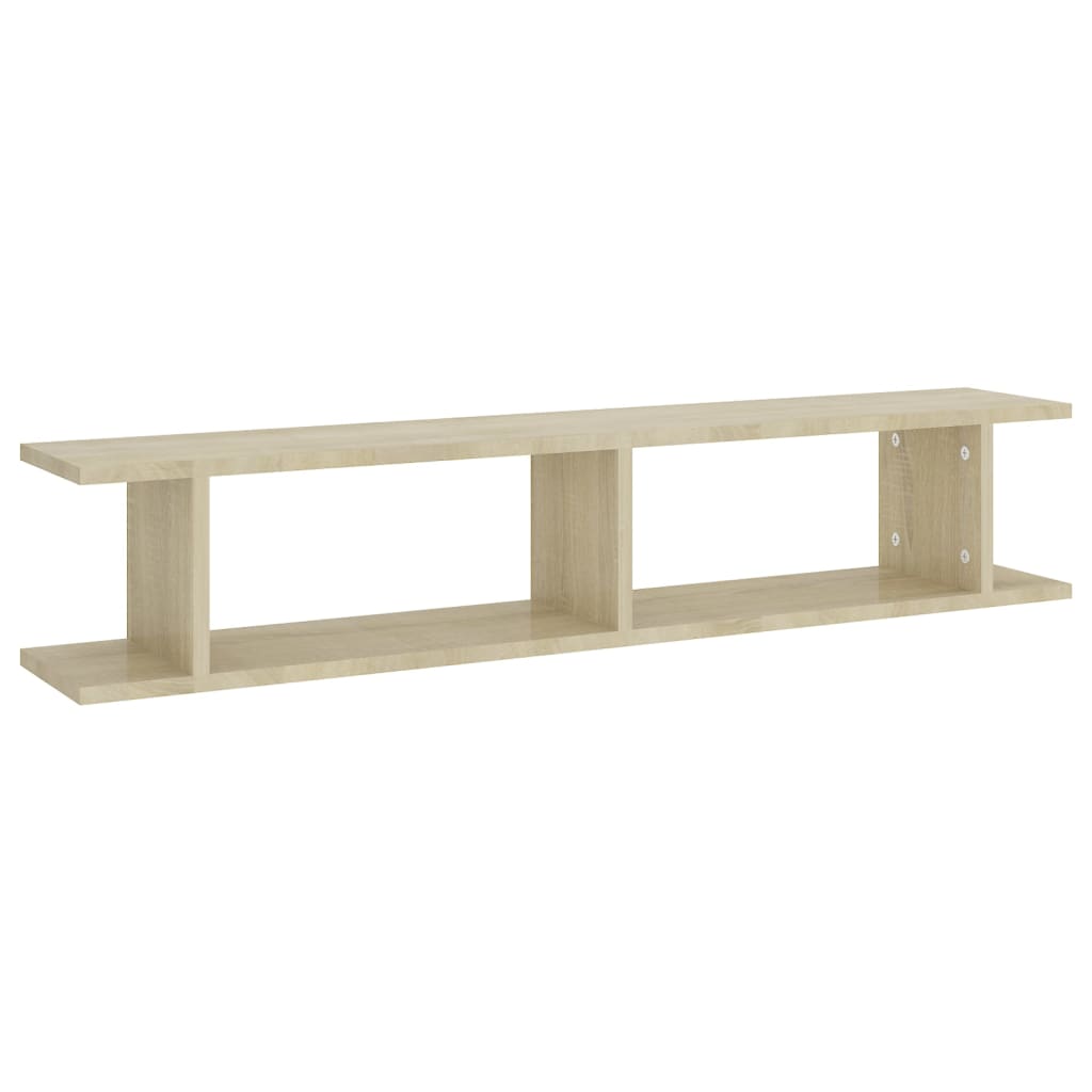 Mensole Parete 2pz Rovere Sonoma 105x18x20cm Legno Multistrato