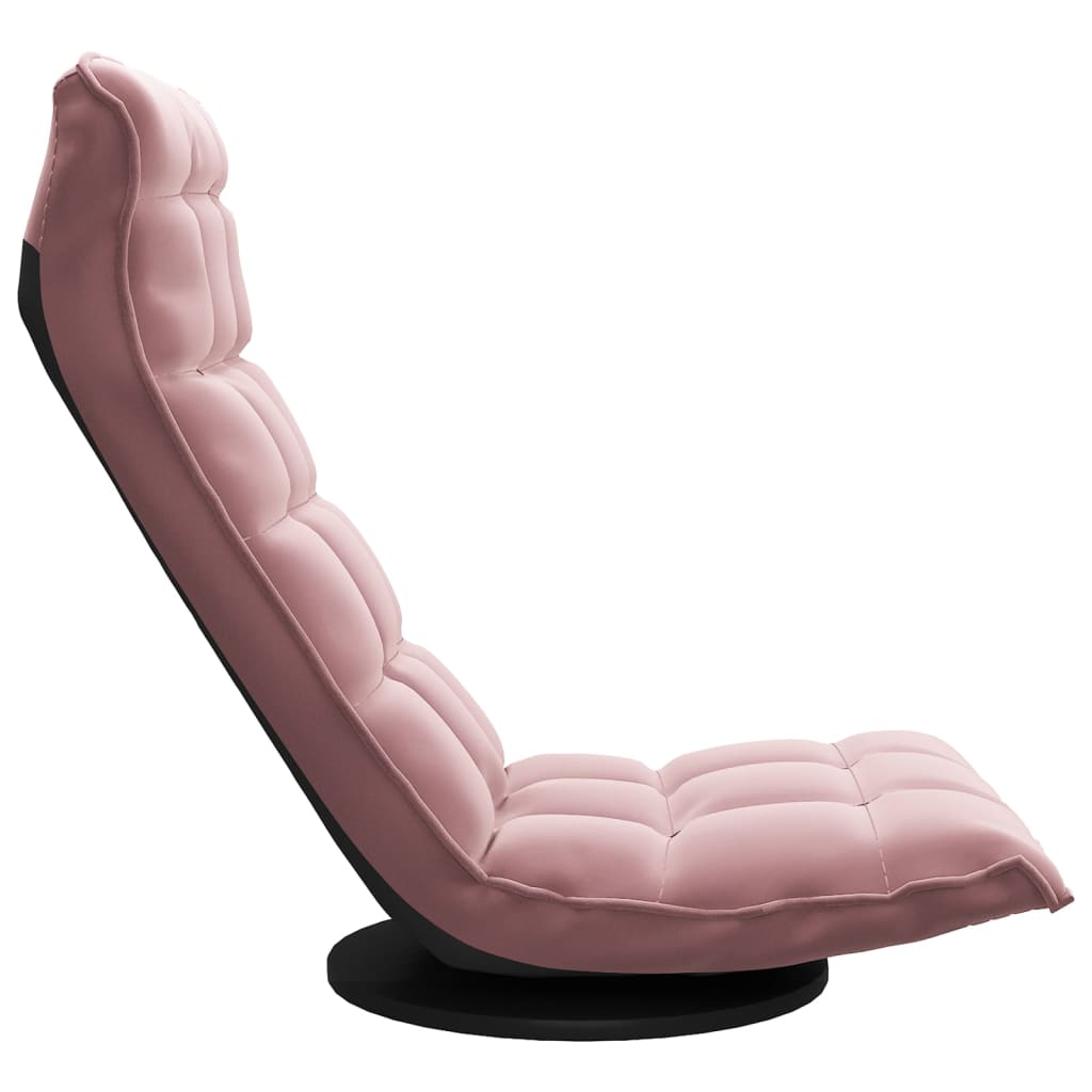 Sedia da Pavimento Girevole Rosa in Velluto