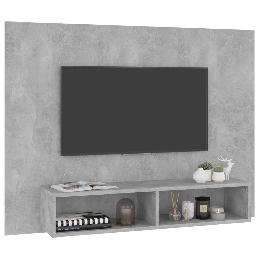 Mobile TV a Muro Grigio Cemento 120x23,5x90cm Legno Multistrato