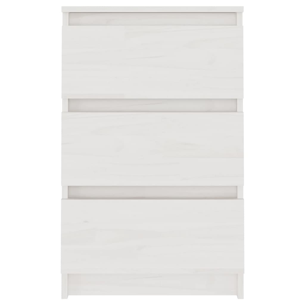 Comodini 2 pz Bianchi 40x29,5x64 cm in Legno Massello di Pino