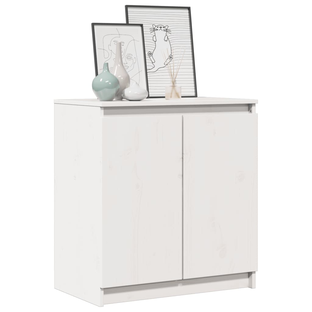 Armadietto Bianco 60x36x65 cm in Legno Massello di Pino