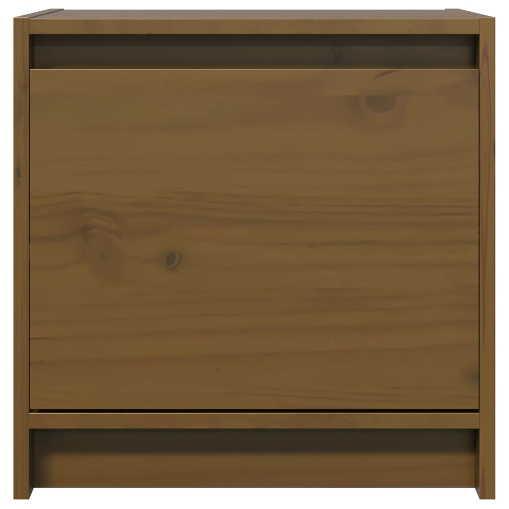 Comodino Marrone Ambra 40x30,5x40 cm in Legno Massello di Pino