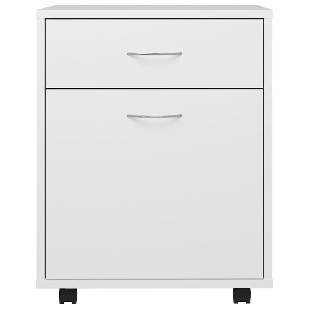 Mobiletto con Rotelle Bianco 45x38x54cm in Legno Ingegnerizzato
