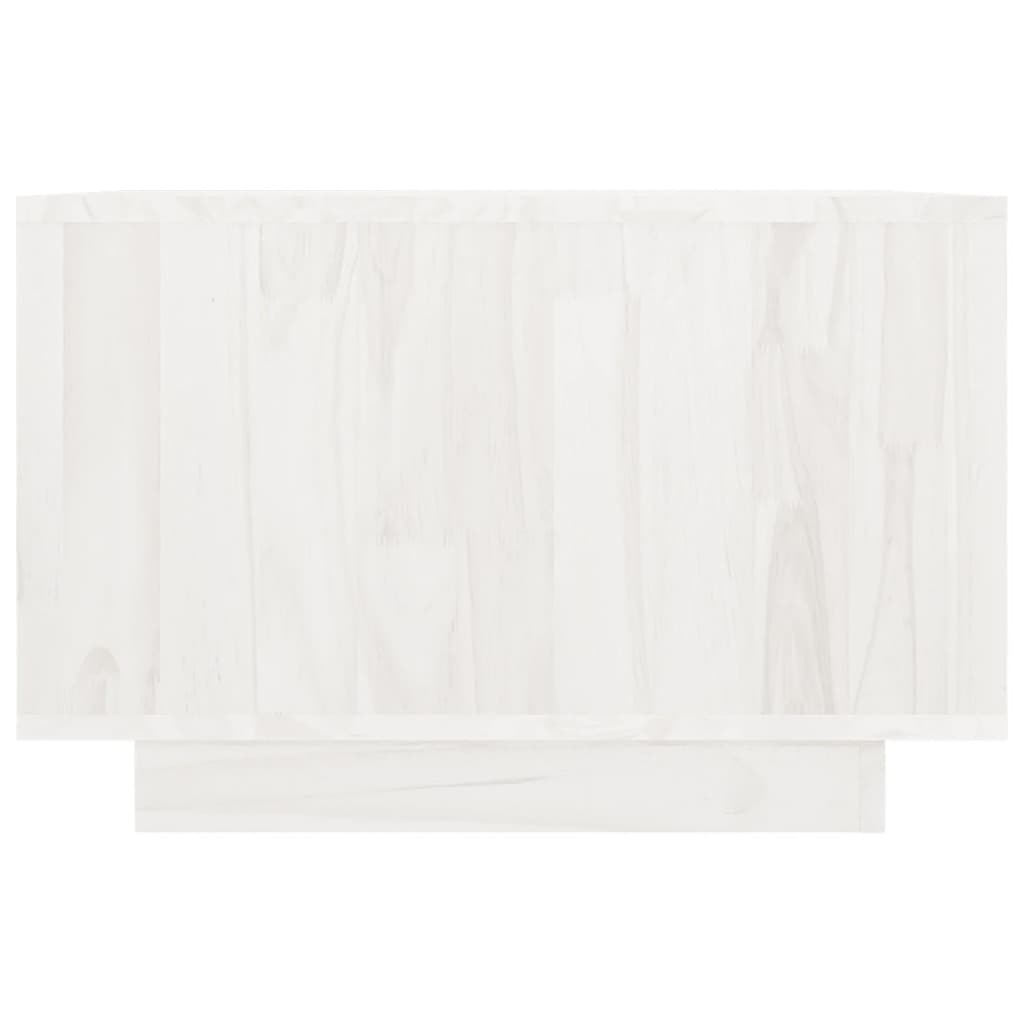 Tavolino da Salotto Bianco 50x50x33,5 cm Legno Massello di Pino