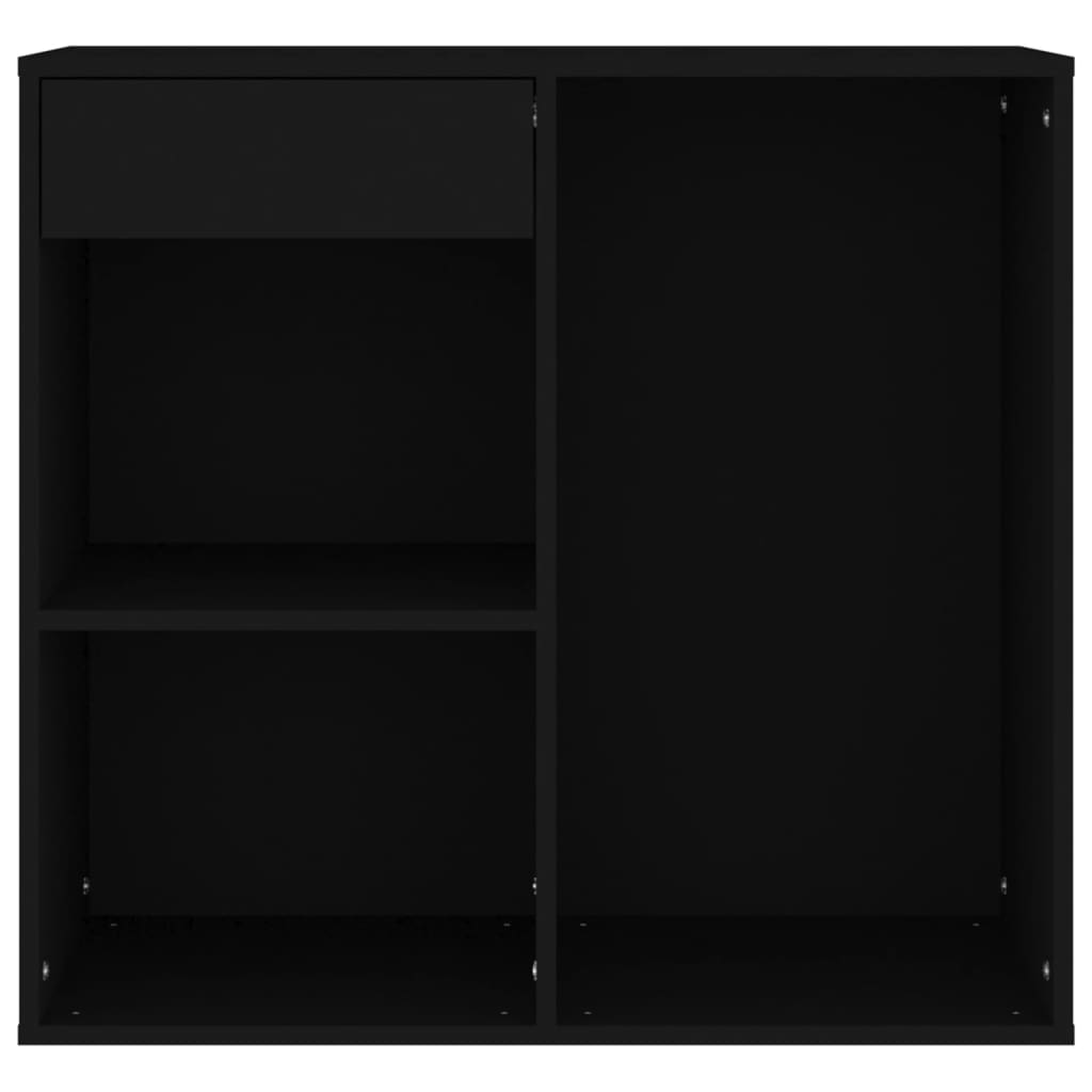 Armadietto per Cosmetici Nero 80x40x75 cm in Legno Multistrato