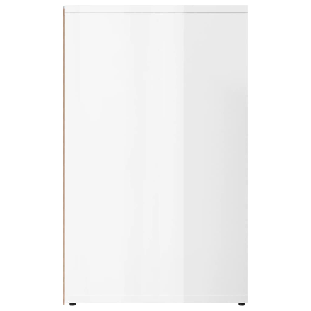Armadietto Cosmetici Bianco Lucido 80x40x65cm Legno Multistrato