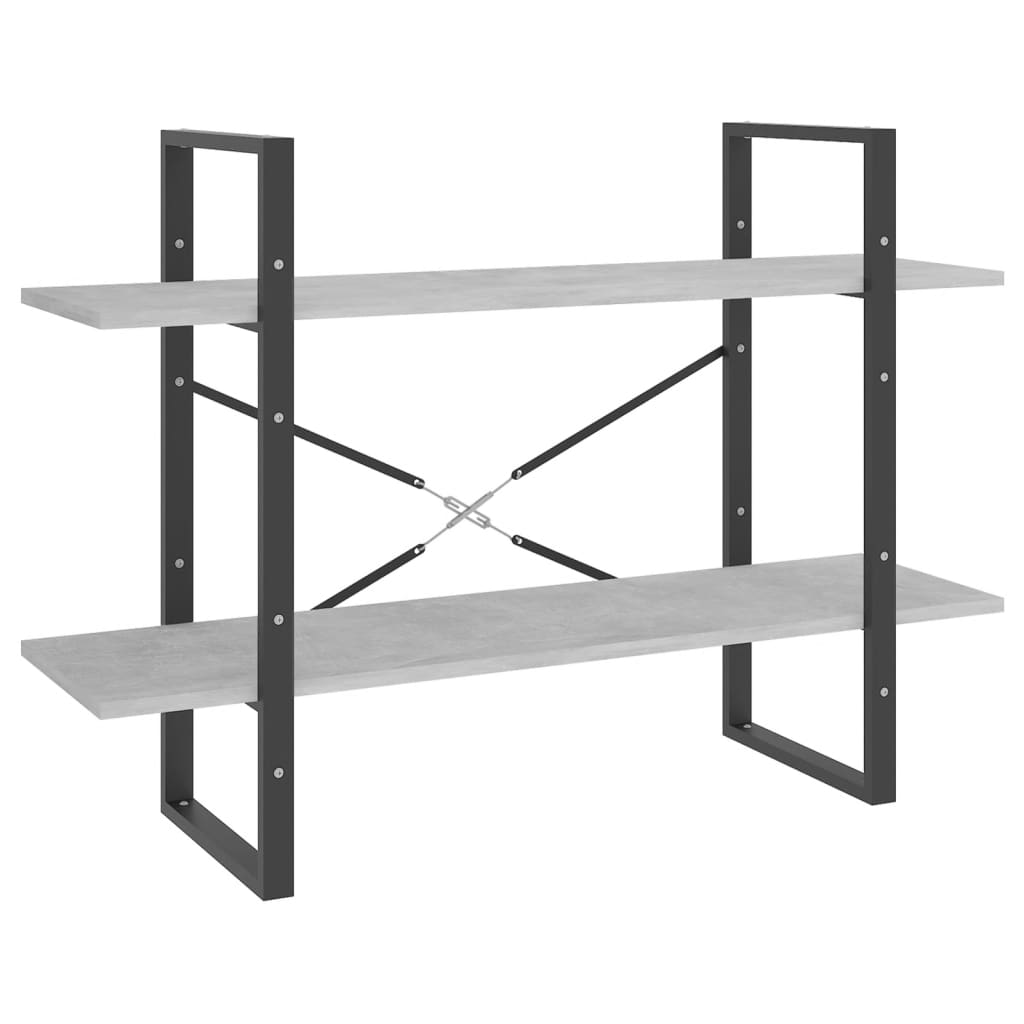 Libreria a 5 Ripiani Grigio Cemento 100x30x175cm in Multistrato