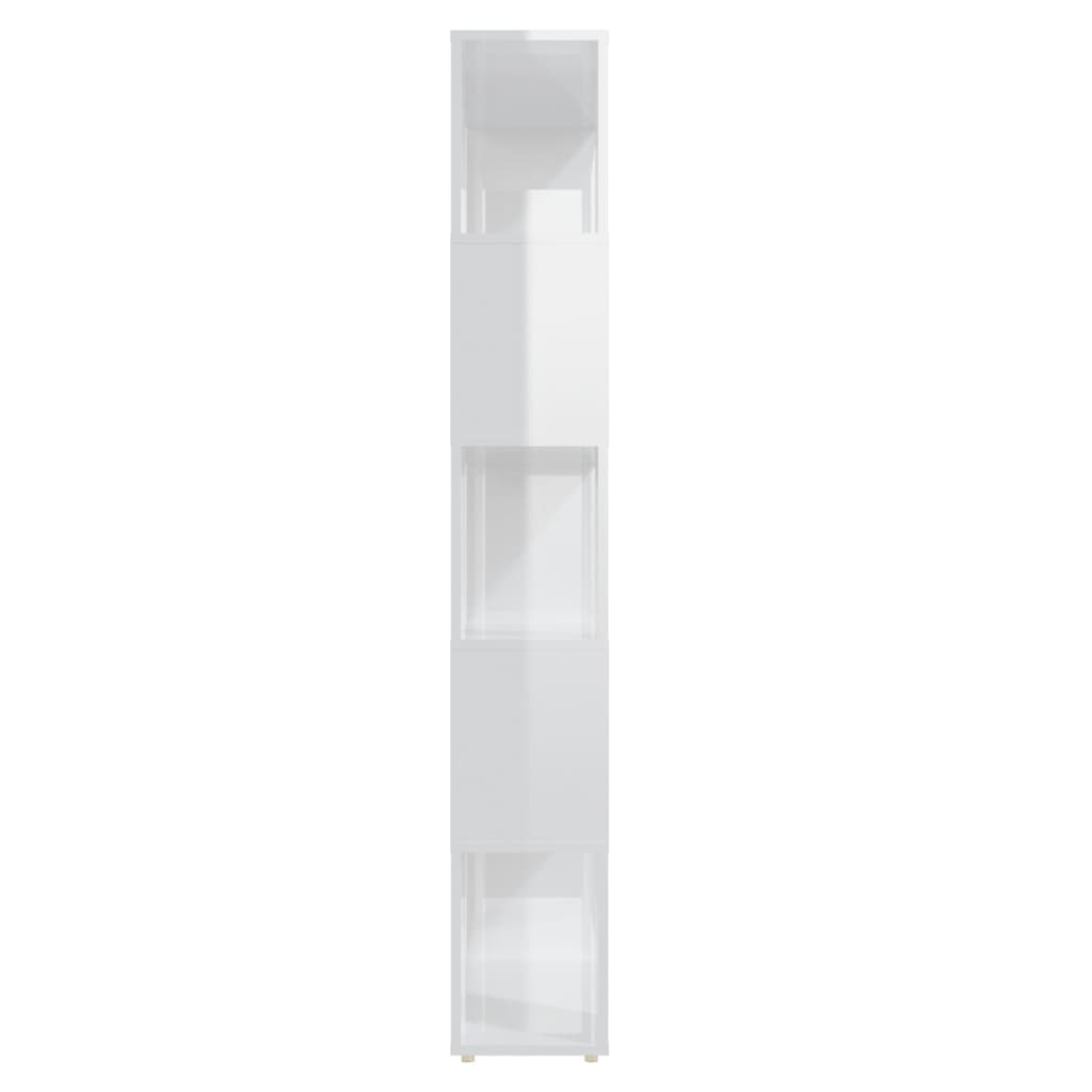 Libreria Divisorio Bianco Lucido 80x24x155 cm in Truciolato