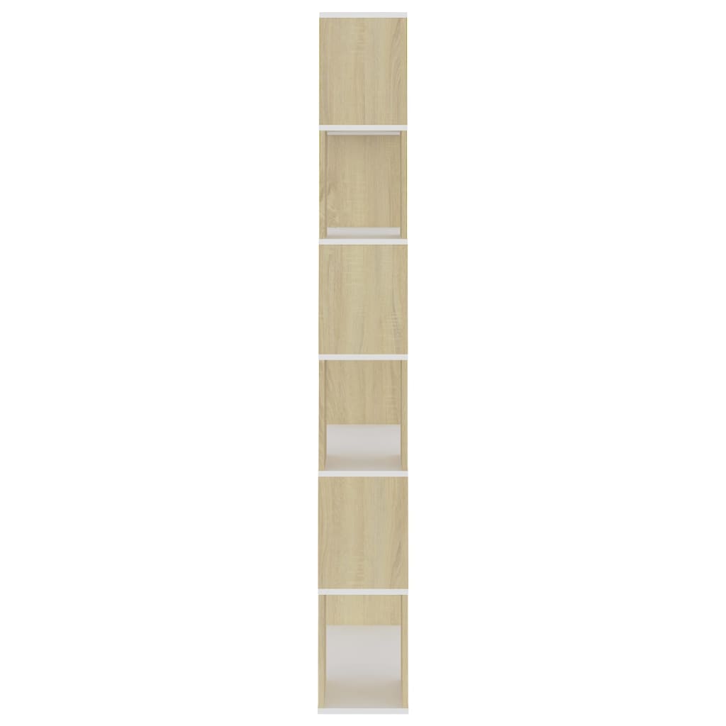 Libreria/Divisorio Bianco e Rovere 80x24x186 cm in Truciolato