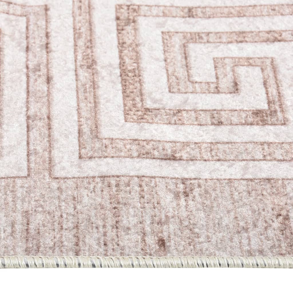 Tappeto Lavabile 160x230 cm Beige Antiscivolo
