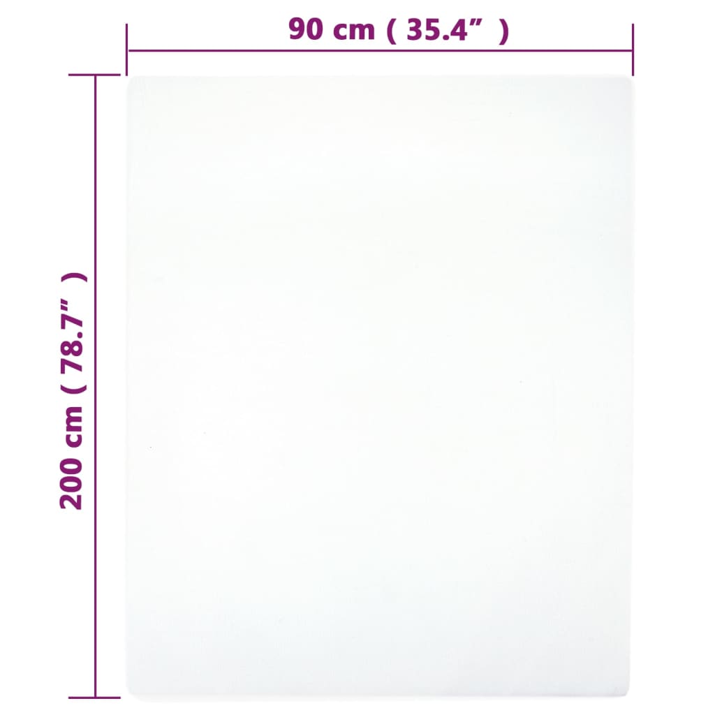 Lenzuola con Angoli Jersey 2pz Bianche 90x200 cm Cotone