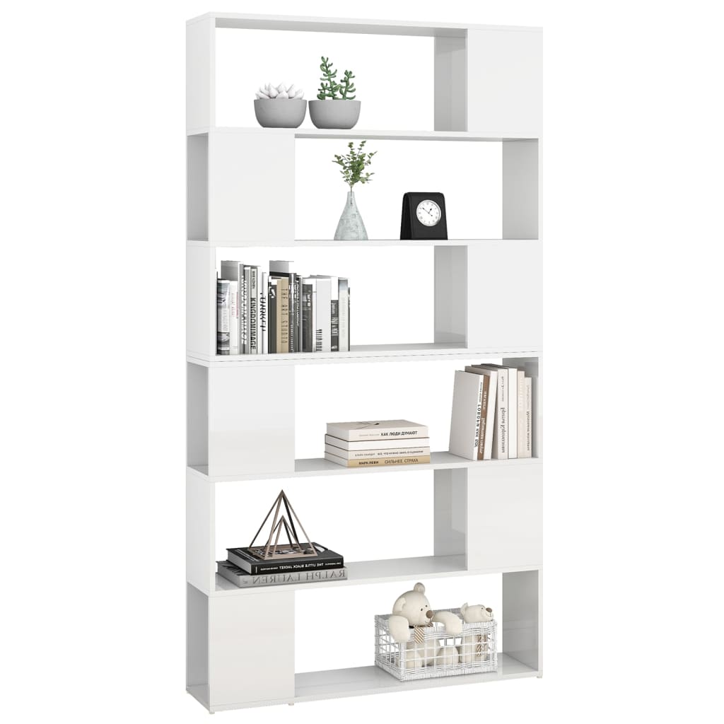 Libreria/Divisorio Stanza Bianco Lucido 100x24x188 cm